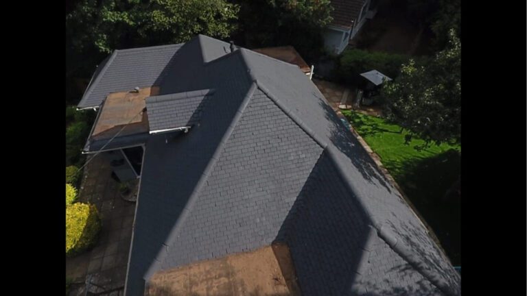 slate coloured roof tiles recently soft washed and renovated